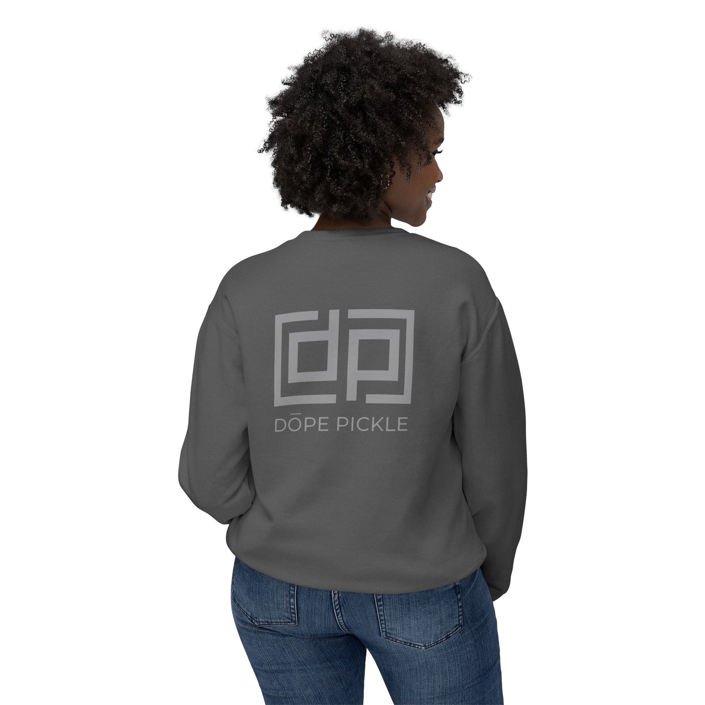 Dope Pickle Classic Logo (Monochromatic) Unisex Lightweight Crewneck Sweatshirt