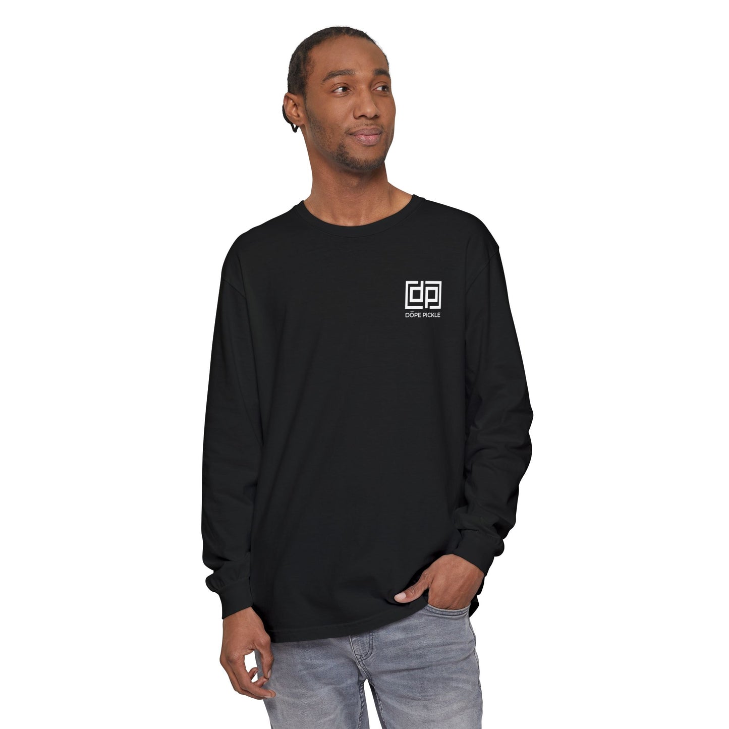 Dope Pickle Logo Pattern (Colors) Unisex Long Sleeve Tee