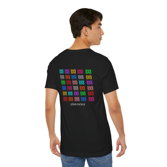 Dope Pickle Logo Pattern (Colors) Unisex Jersey Short Sleeve Tee