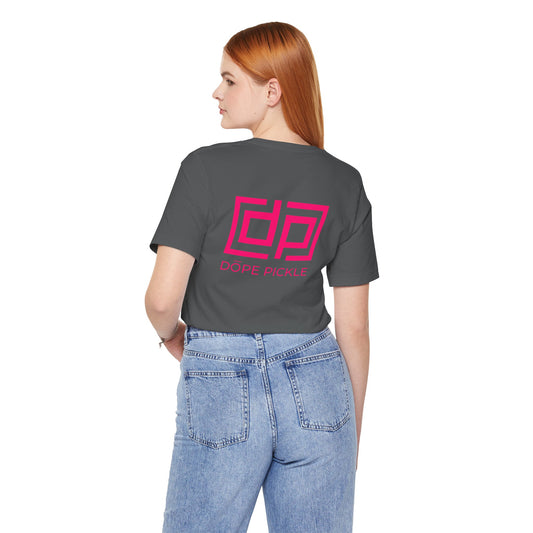 Dope Pickle Logo (Pink) Unisex Jersey Short Sleeve Tee