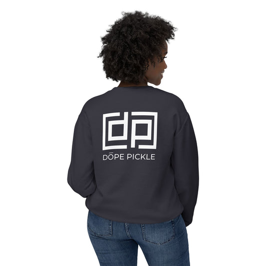 Dope Pickle Classic Logo (Black/White Font) Unisex Lightweight Crewneck Sweatshirt